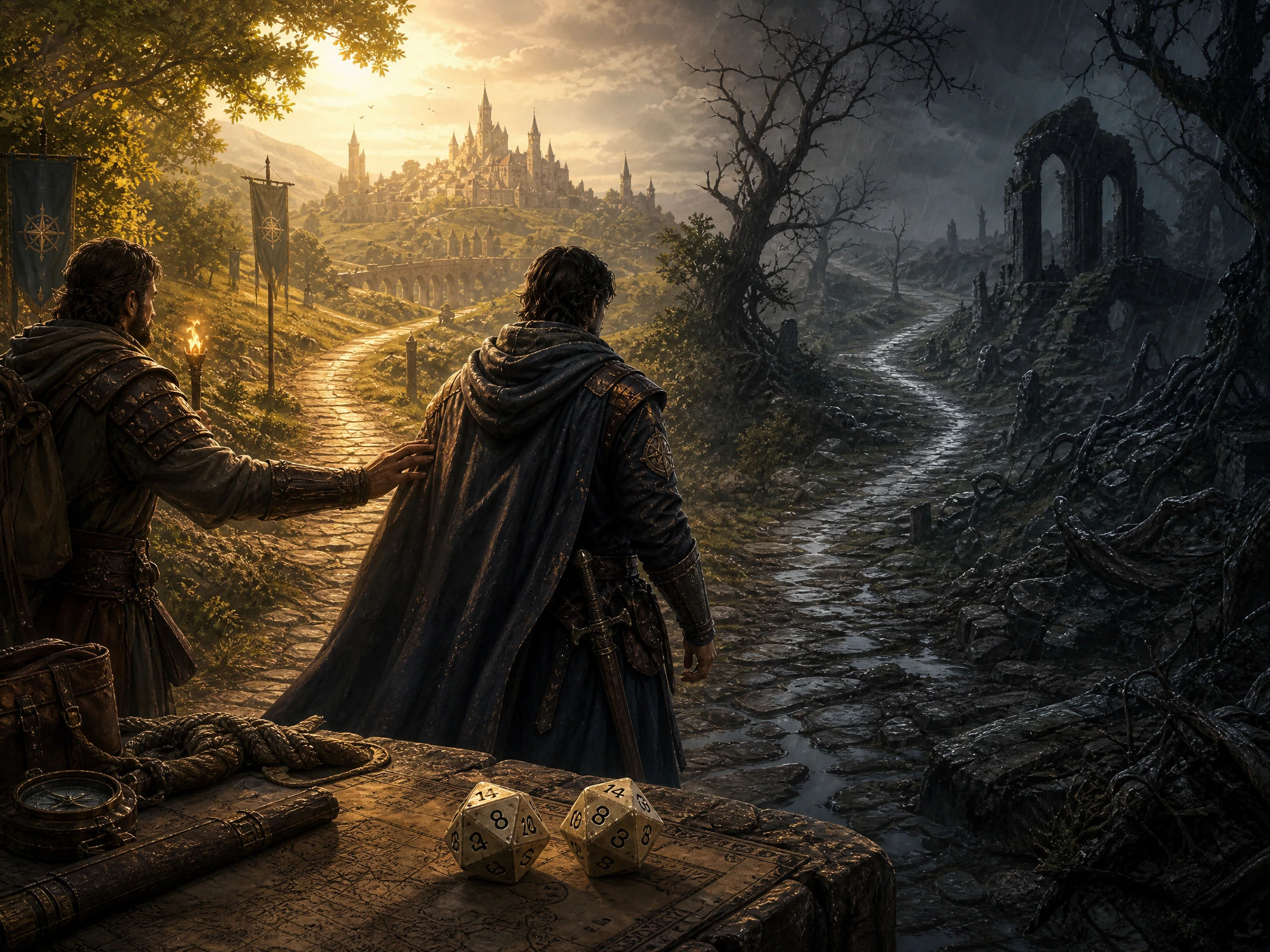 Mesa de jogo com dados e fichas